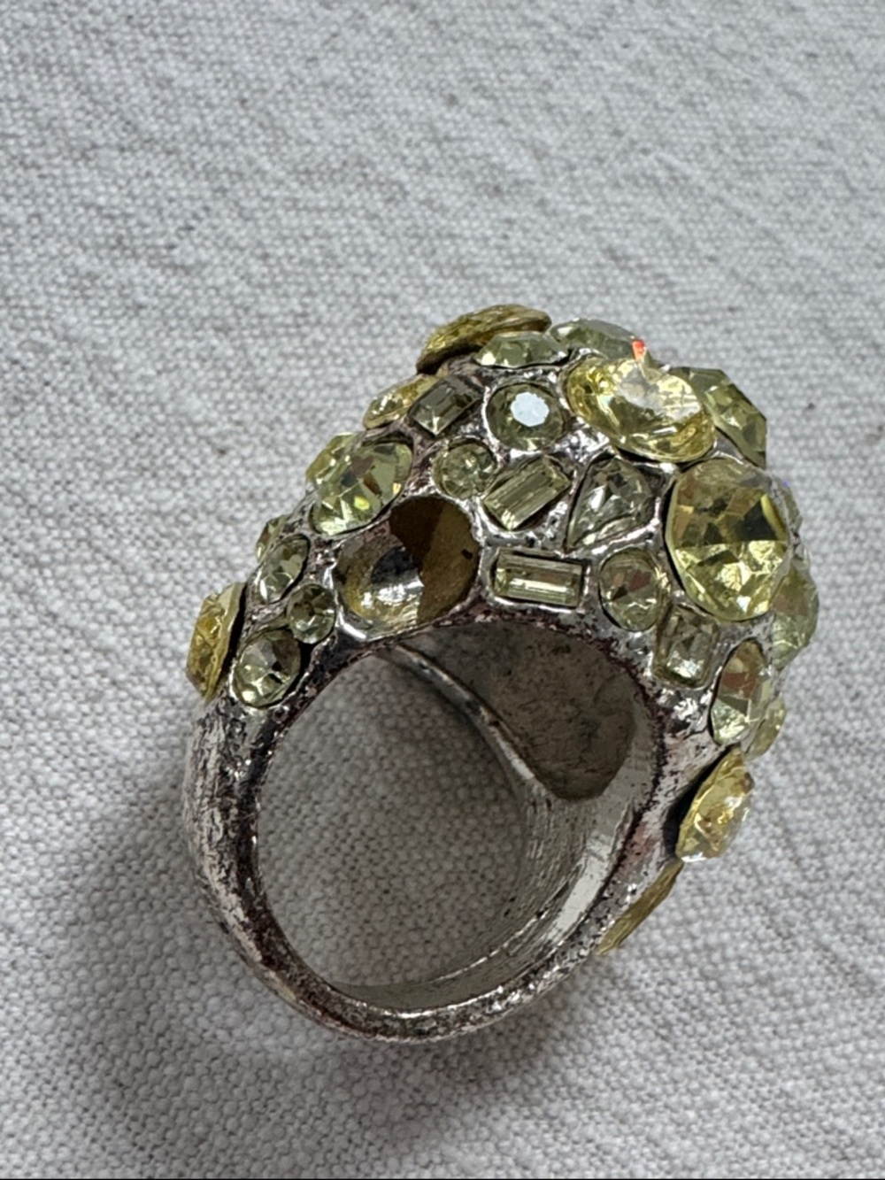 Marc Jacobs Yellow Crystal Dome Cocktail Ring - Picture 4 of 5